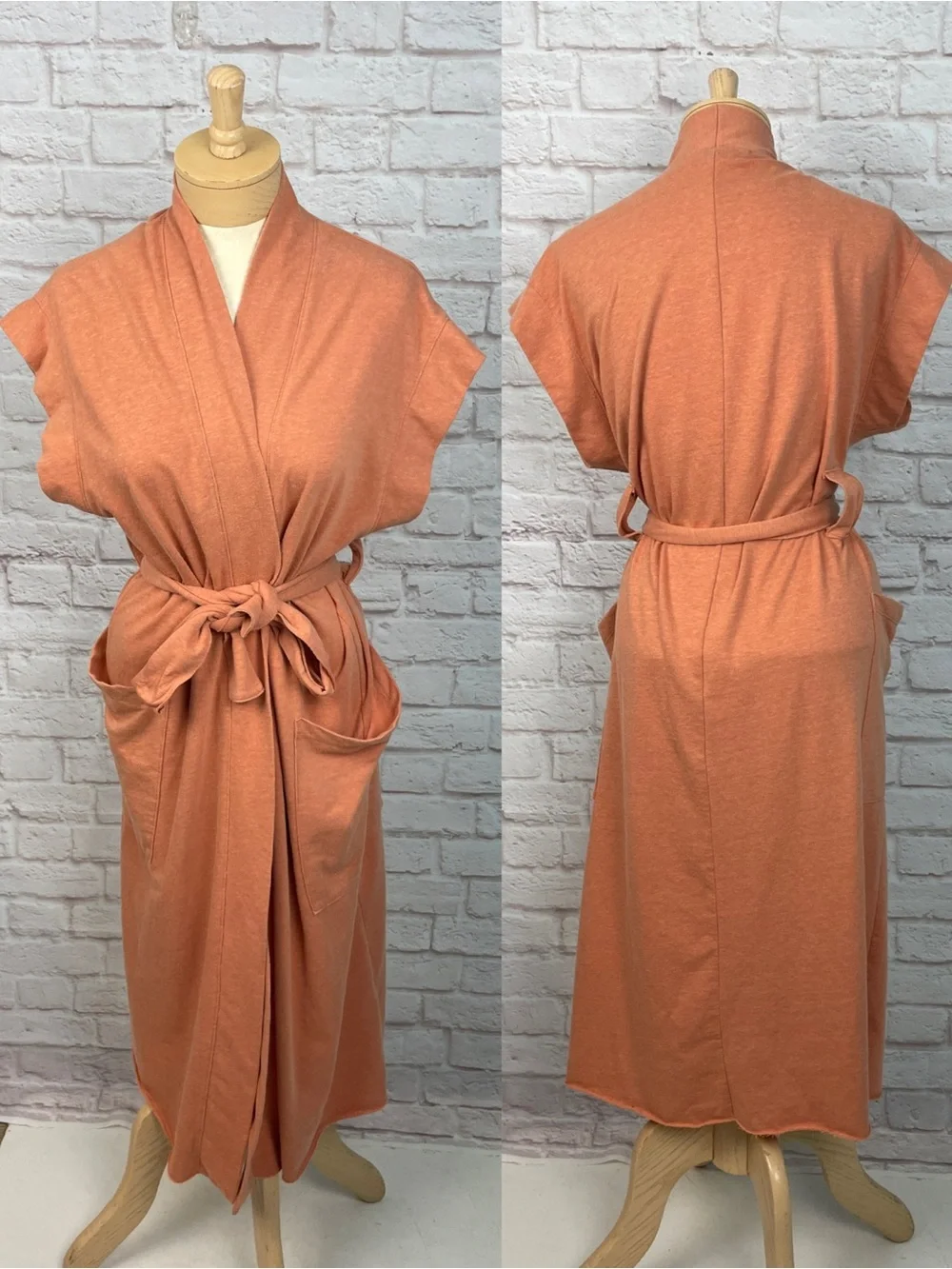 Free People Beach Orange Terri Cloth Cover-up Robe Size M